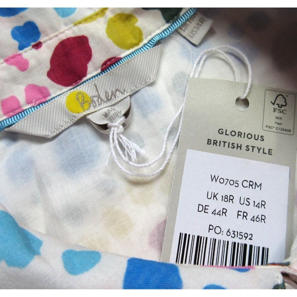 NWT Boden Kitty in Ivory Rainbow Leopard Button-up Shirt Dress US 14R / UK 18R - Picture 4 of 6